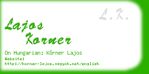 lajos korner business card